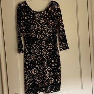 Teen Vogue black & gold fitting dress